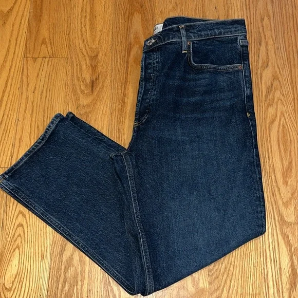 Agolde Riley High Rise Straight Crop Jeans